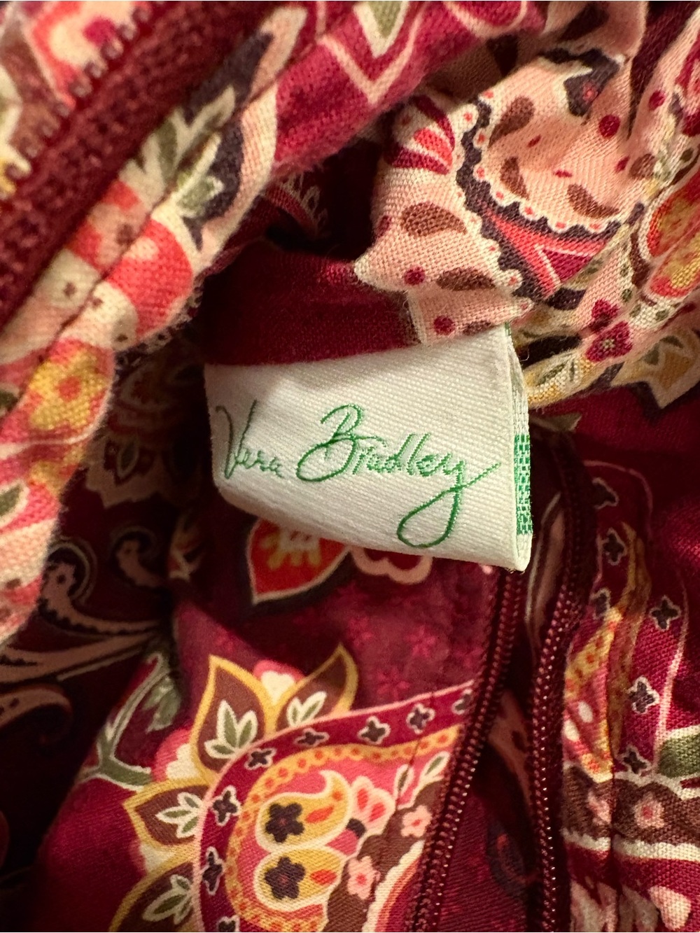 Vera Bradley Red and Pink Paisley Quilted Mini Shoulder Purse - Picture 5 of 7